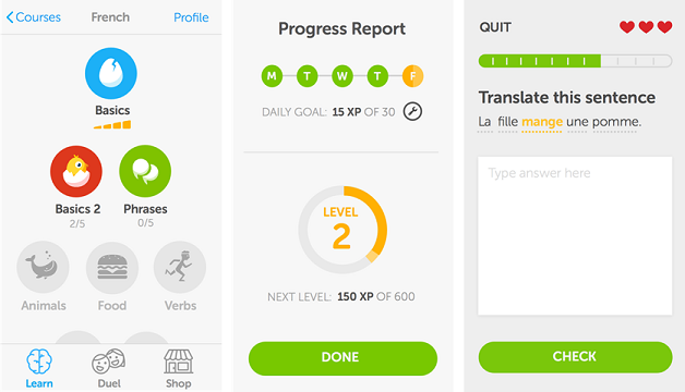 Aplicativo Duolingo para aprender ingles