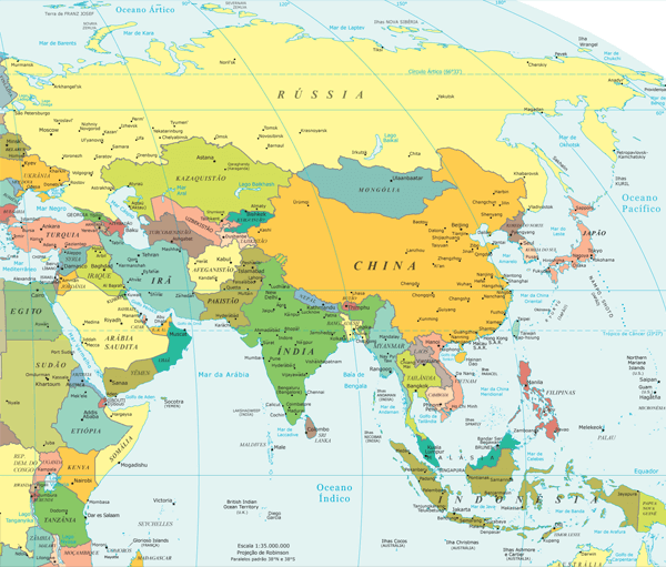 Mapa Múndi Ásia