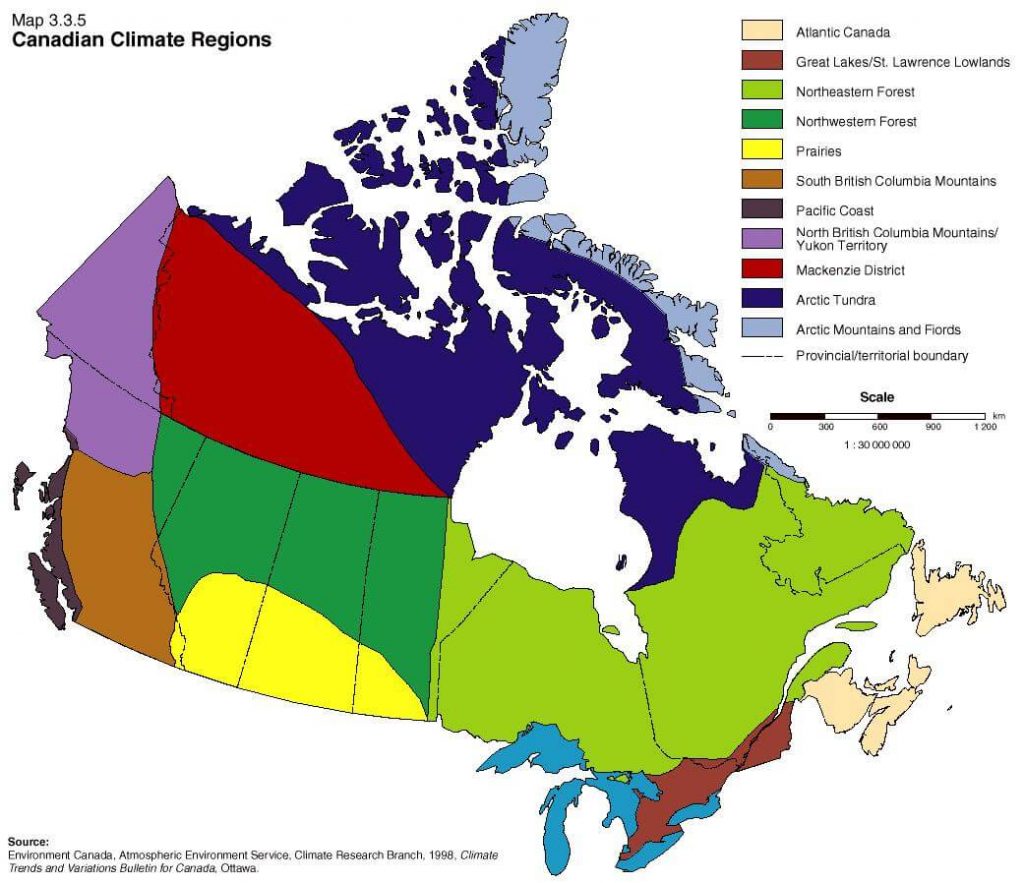Mapa clima Canadá