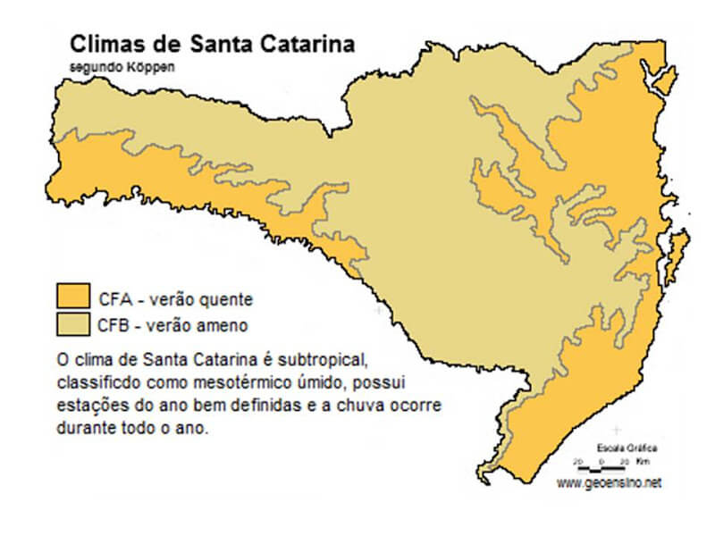 mapa clima Santa Catarina