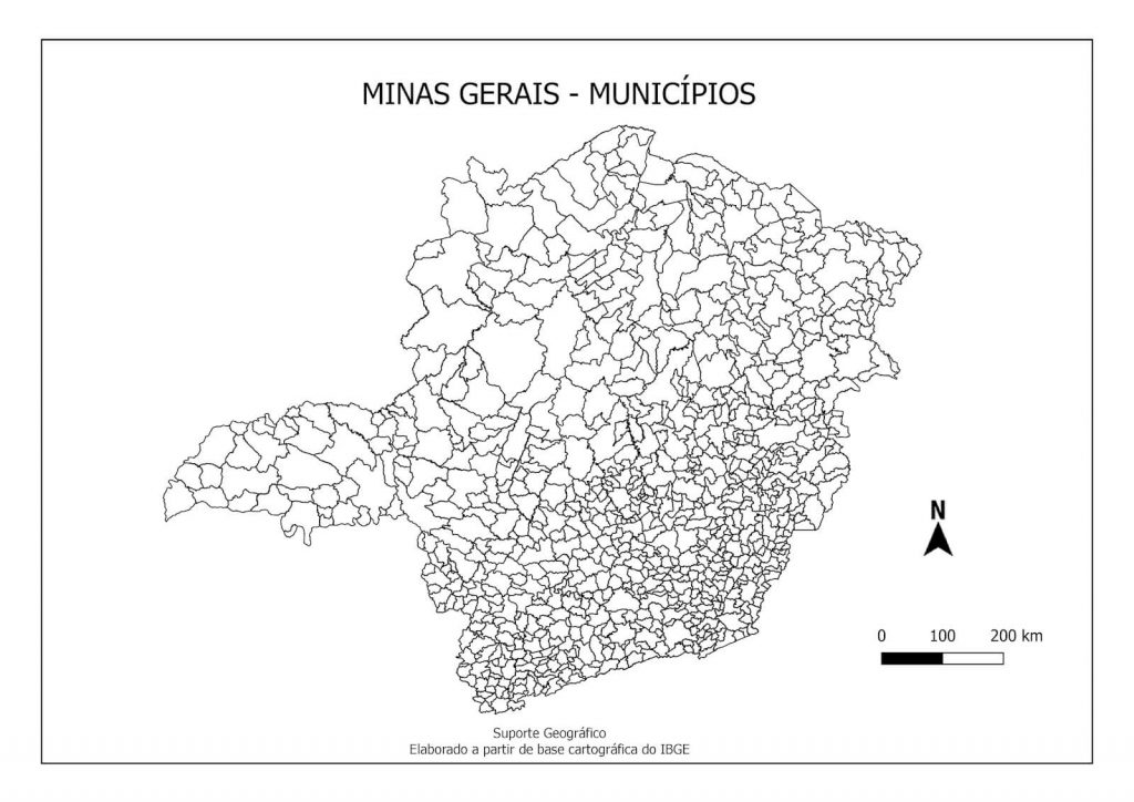 mapa colorir Minas Gerais