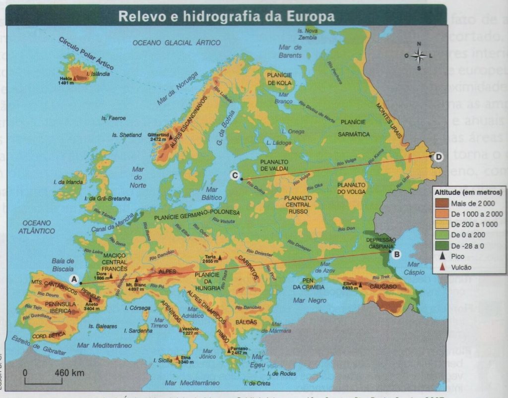 mapa físico Europa