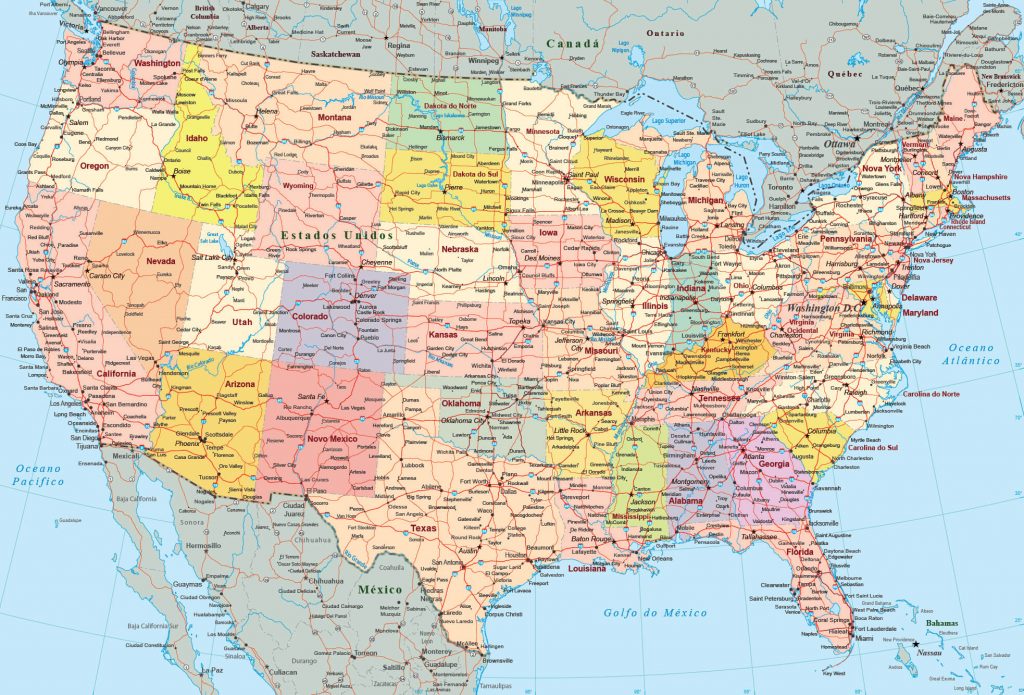mapa político Estados Unidos