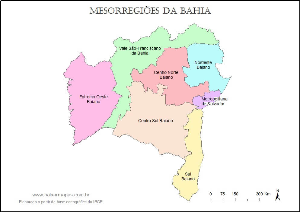 mapa regiões Bahia