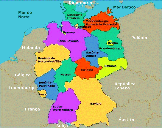 mapa Alemanha regiões