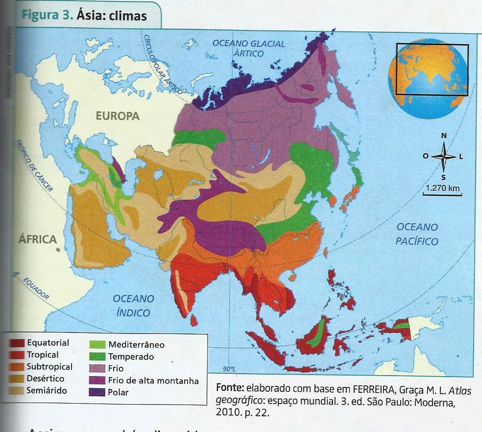 mapa clima Ásia