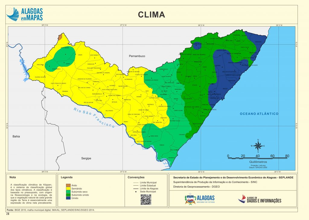 mapa climático Alagoas