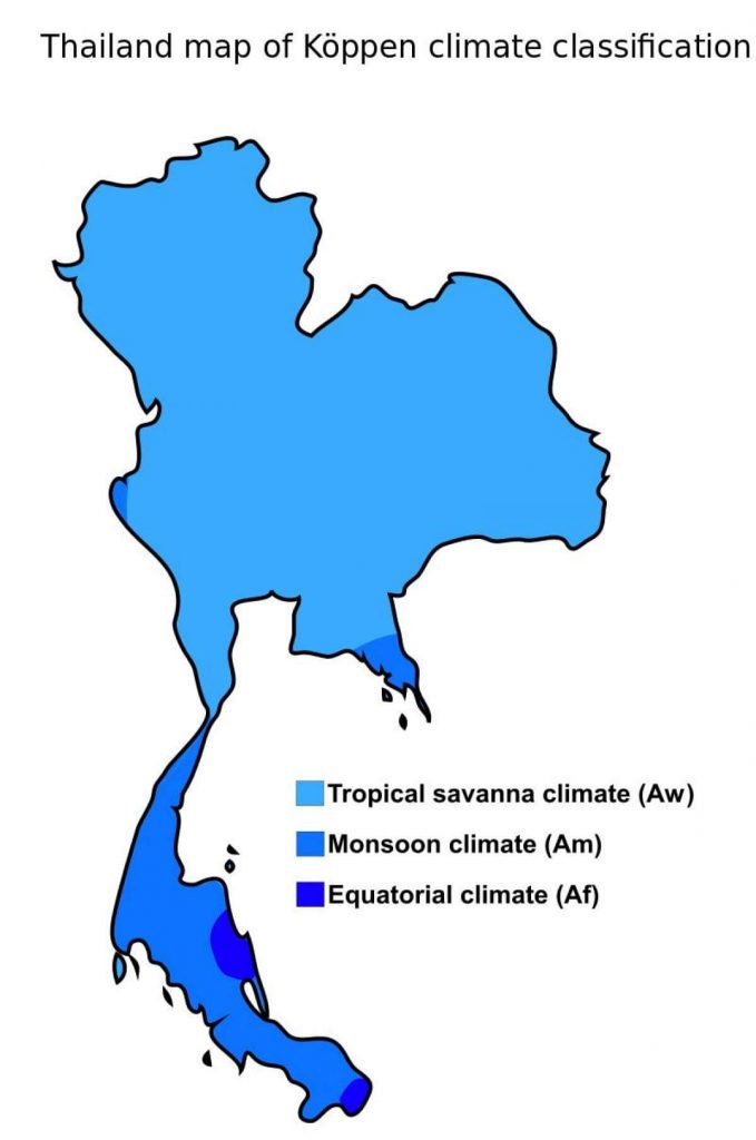 mapa climático Tailândia