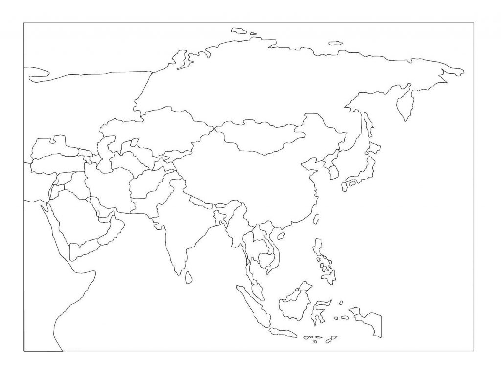 mapa colorir Ásia