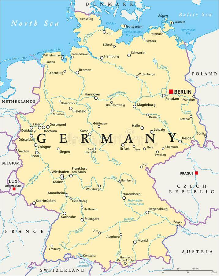 mapa político Alemanha