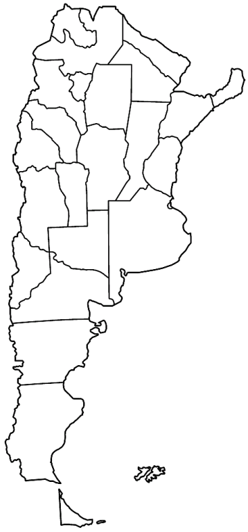 mapa colorir argentina