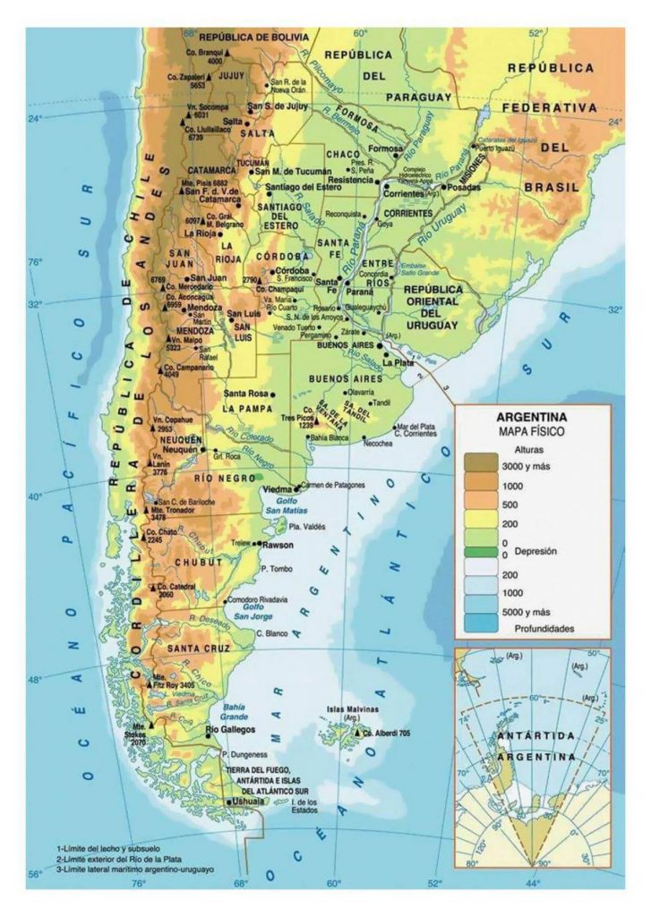 mapa físico argentina
