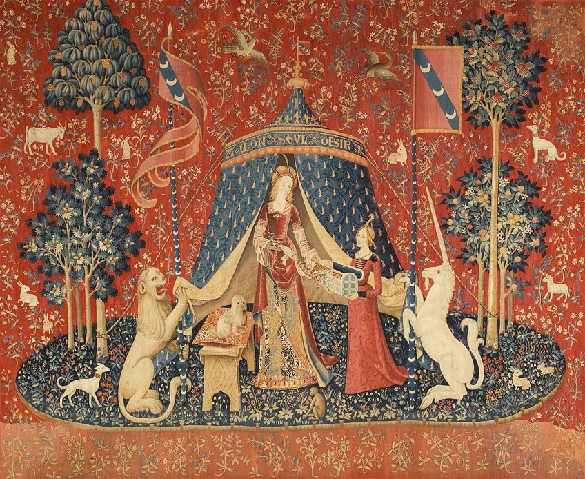 A Dama e o Unicórnio, tapeçaria medieval de autor desconhecido (Imagem: Domínio Público/Common Creative License)