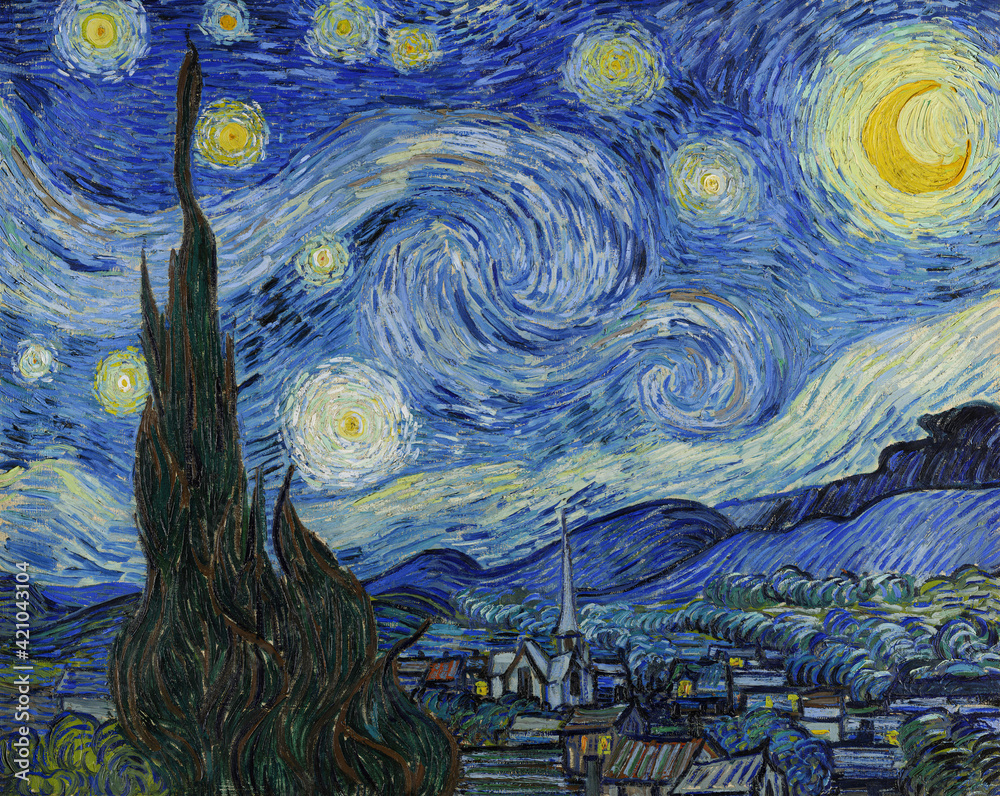 A Noite Estrelada é a pintura mais famosa de Van Gogh.